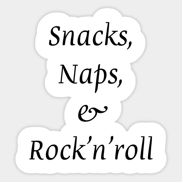 Snacks, Naps & Rock'n'roll Sticker by SuchPrettyWow